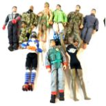 Selection of 9, children's toy figures to include 1990's Action man etc