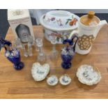 Selection of miscellaneous includes Bells Scotch whisky, glass candle sticks etc