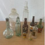 Selection of glass includes poison bottle, cod bottle etc