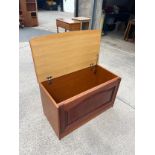 Mahogany blanket box measures approximately 22 inches tall 37 wide 22 inches depth