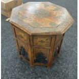 Oriental folding table 20.5 inches tall 21 inches wide