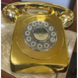 Gold vintage style telephone, untested