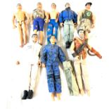 Selection of 8, 1990's children's Action man figures
