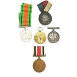 Selection of WW1 and WW2 medals, named PTE. V.R. Vero. R.War.R and a silver silver successful medal