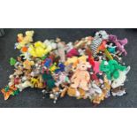 Large selection of assorted TY teddies includes Beanie babies , majority with tags