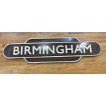 Vintage Railway Birmingham sign 36 inches wide by 9.5 inches tall