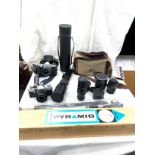 Large selection of vintage and later camera equipment includes praktica super tl 2, Tri pod,