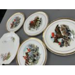 Selection of hunting scene collectors plates