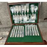 Cased canteen of silver plated cutlery complete