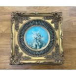 Antique gilt framed plaque, frame measures approximately 14 .5 inches square