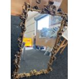 Vintage ornate framed mirror, approximate measurements 40 x 24 inches