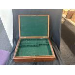 Antique wooden cutlery box, approximate measurements: Width 20 inches, Depth 15 inches, Height 5