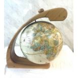 12 inch replogle globe with wooden stand