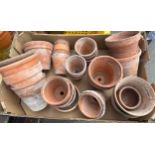 Selection of miniature terracotta plant pots largest measures approx 5.5 inches tall