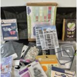 Selection of craft items to include stamps, paper, accessories, tools etc