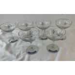 Six vintage baby cham glasses