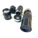 Selection of vintage and later camera lenses to include Macro vitacon 0.42x, Coslinar no.800693,