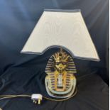 Pottery Tutankhamun table Lamp, untested 18.5 inches tall