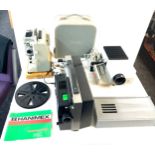 Selection vintage film projectors to include Agfacolor 50, Hanimex movie projector 808d, Noris
