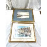 2 Framed prints includes Start of the day by David Dane and aone by Jam Gillo, 17.5 inches by 13