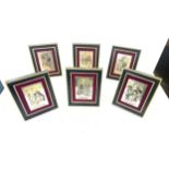 Set of 6 framed silver plaques each frame measures approximately 6.5 inches long 5 inches wide