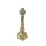 Art nouveau brass candlestick, approximate height 15 inches