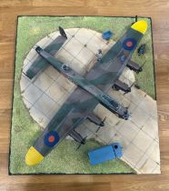 A 1-72 Lancaster plane diorama, approximate measurements Height 4 inches, Width 16 inches, Depth