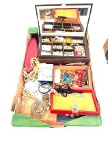 Box of vintage costume jewellery