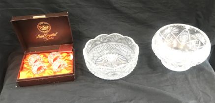 Selection of vintage items to include an Edinburgh Crystal bowl and one other and Mappin and Webb