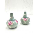 Pair of vintage shelley rose vases. 3.5 inches tall
