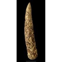 Heavy carved resin ornament, in shape of a horn, approxiamte height 16.5 inches