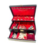 Box of vintage costume jewellery