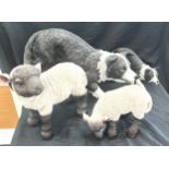 Khotant Resin sheep dog and sheep figures largest measures 14 inches tall 24 inches long