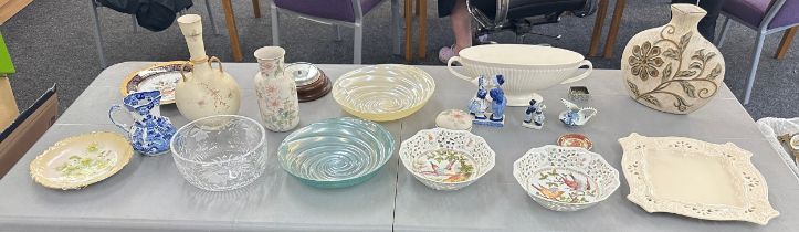 Large selection of miscellaneous pottery includes Delft etc