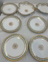 Antique Limoges porcelain gilded cabinet plates and dishes