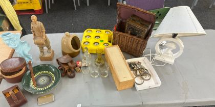 Selection of assorted vintage miscellaneous to include pottery, glassware, binoculars etc