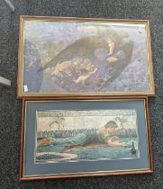 Two framed prints to include ' Blue Mosaic by Edward Matthew Hale 1852-1924' and ' Night with her