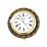 Vintage 2 Key hole wall clock, diameter 9.5 inches