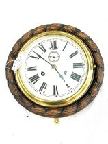 Vintage 2 Key hole wall clock, diameter 9.5 inches