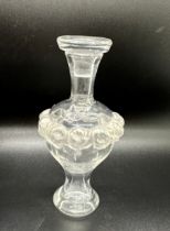 Lalique glass scent bottle complete with stopper, fully marked height 14.5cm