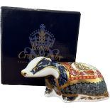 Royal Crown Derby paperweight, moonlight badger , with box