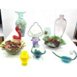 Large selection of vintage and later glass ware includes Gozo glass, vasaline glass etc