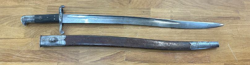 Military 1856/58 pattern British sword bayonet no marks to blade measures approx 30 inches long