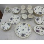 Vintage Hammersley bone china part tea service pattern Violets