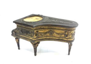 French music box piano circa 1900 in working order, height 10.5cm length 18cm