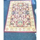 Vintage patterned rug measures approx 67 inches long by 47.5 inches wide