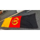 Vintage East Germany flag measures approx 109 inches long by 38 inches wide