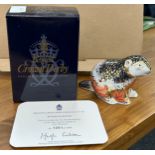 Royal Crown Derby paperweight, river bank beaver, with box