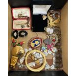 Box of vintage costume jewellery