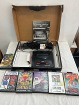 Boxed Sega Mega drive II and a selection of 6 vintage games includes sonic, foot ball etc